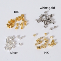 10000 pièces/sac Composants de bijouterie Perles à sertir 2mm Perles plaquées or 18K Perles en laiton en forme de tube Fermoirs d'extrémité