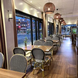 Restaurant furniture Custom-made Rattan Chair And Wood Table For Restaurant Dining Furniture