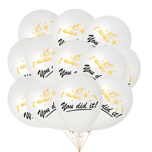 Ballons à thème de saison de remise des diplômes, thème noir et blanc, or et argent, pour célébration de remise des diplômes, fond de fête scolaire en classe - Product Image 4
