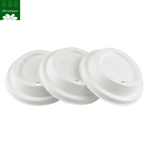 Couvercle en papier de canne à <span class=keywords><strong>sucre</strong></span> 100% Compostable, couvercle de café biodégradable pour tasse à café - Product Image 2