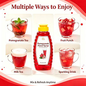 Sciroppo Concentrato al Gusto Melograno Grenadine 230g in Bottiglia Squeeze <span class=keywords><strong>per</strong></span> Bubble Tea, <span class=keywords><strong>Cocktail</strong></span>, Tè alla Frutta, Casa, Caffetteria, Ingrosso, Adulti 365 - Product Image 2