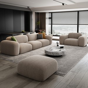 Sofá Recto de 3 Plazas, Estilo Moderno Wabi-Sabi, Minimalista Italiano, Tapizado en Terciopelo Mate Resistente a Arañazos, con Látex - Product Image 4