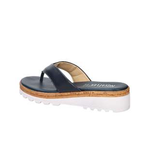 Novaflex Infradito da Donna Monte Falcone in Pelle Blu con Plateau - Product Image 3