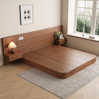 Lit traditionnel en bois massif avec hauteur réglable, rangement floqué, design pliable sculpté à la main, pour hôtel et appartement