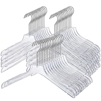 Cintres en acrylique transparent de luxe, fournis directement par l'usine, avec crochet métallique de 1,2 cm de large, écologiques et peu encombrants pour la garde-robe