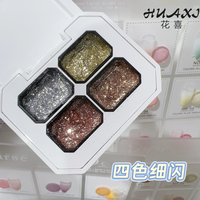 Palette de gel éponge 4 couleurs avec logo personnalisé, gel de peinture ombré haute pigmentation pour nail art DIY et usage professionnel en salon, avec éponge
