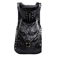 Mochila con Capucha Reversible 3D de Diseño para Mujer FIZZBAG, Negra, Divertida, Impermeable, Forro de Nailon y Cachemira, Capacidad de 20-39L, Cierre de Cremallera