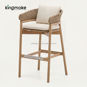 Mobili da Esterno Durevoli per Resort, <span class=keywords><strong>Hotel</strong></span>, Bar e Giardino: Sgabelli da Bar Commerciali in Vimini Intrecciato e Teak - Product Image 2