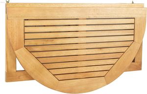 Collection extérieure Owens, <span class=keywords><strong>table</strong></span> suspendue en bois naturel pliable pour balcon, <span class=keywords><strong>table</strong></span> <span class=keywords><strong>demi</strong></span>-<span class=keywords><strong>ronde</strong></span> pour balcon, terrasse, véranda - Product Image 5