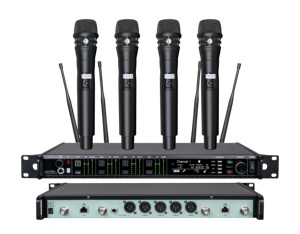 Microfono wireless UHF professionale AD4Q a 4 canali per palco, chiesa, matrimonio, eventi e karaoke - Product Image 2