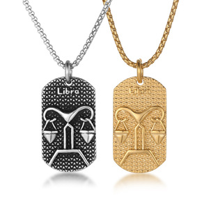 Collier Libra en acier inoxydable, pendentif constellation pour homme, chaîne cadeau SP859 - Product Image 1