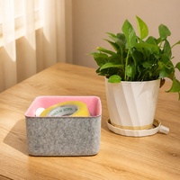 Boîte de rangement multifonctionnelle en feutre, boîte organisatrice carrée pour tiroir, étagère de bureau, cosmétiques, jouets, collations, accessoires