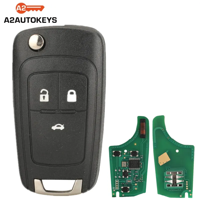 A2AUTOKEYS 3 버튼 ID46 칩 315/433 MHz 자동 스마트 컨트롤 플립 키 시보레 크루즈 항해 올랜도 말리부 아베오 스파크