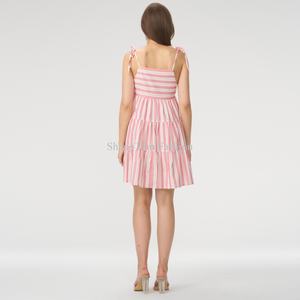 Vestido Mini de Lino y Algodón a Rayas para Mujer, Casual, Verano, Cómodo, Moderno, Nuevo, Tejido Personalizado, Gran Venta - Product Image 6