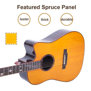 <span class=keywords><strong>Guitare</strong></span> acoustique de marque Paisen, placage d'épicéa, couleur bois, instrument de <span class=keywords><strong>guitare</strong></span> de 41 pouces en vente - Product Image 6