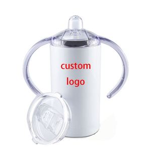 Gobelets à ventouse droits pour bébés et enfants, ensemble cadeau fin, gobelets à sublimation vierges avec poignée pour tout-petits, logo personnalisé - Product Image 1