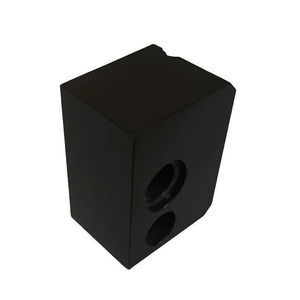 Custom CNC Machined Steel Alloy Block With Dual Circular Cutouts Precision Metal Component - Product Image 5