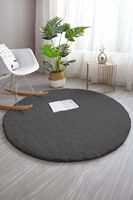 Tapis ovale moderne gris anthracite Neptun, lavable, 27 mm, doux, rembourré, épais, antidérapant, 100% polyester, résistant aux taches