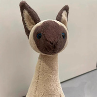 Peluche réaliste de chat siamois JC Iris du Royaume-Uni, jouet en peluche pour enfants, décoration d'intérieur, compagnon pour animaux de compagnie