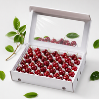 Witte kersenverpakking met transparant venster, kussenverpakking, aangepast logo, fruitgeschenkdoos voor premium kersen exporteur groothandel