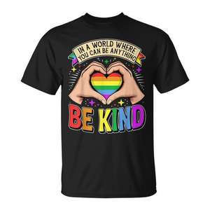 Camiseta Be Kind Gay Pride Rainbow Heart LGBT Support - Product Image 1