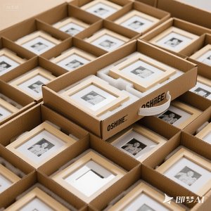 Kotak hadiah Album foto lipat kerajinan daur ulang kustom dengan pegangan plastik bagian dalam & lapisan spons gratis kotak hadiah pita sampel - Product Image 3