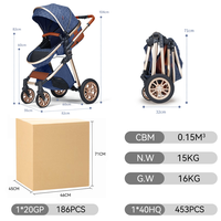 Poussette multifonctionnelle pliable 3-en-1 Purorigin en stock, avec nacelle, siège auto pour bébé et sac de transport pour bébé