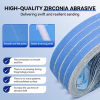 Bande abrasive en zircone bleue 60-600 grains, 457*13 mm, pour le meulage de l'acier inoxydable et des alliages, coupe précise.