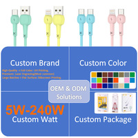 Cable de Carga Rápida USB de Alta Calidad de 5A y 100W con Revestimiento de TPE, Cable Tipo C para Dispositivos Android y Apple iOS