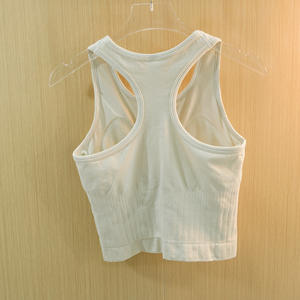 Soutien-gorge de sport d'été personnalisé avec LOGO, sans couture, tricoté, bretelles croisées, débardeur double couche côtelé, taille cintrée, maintien élevé - Product Image 5