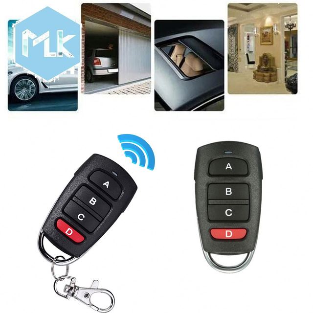 MLK 433MHz 4CH Electric Gate Garage Door Remote Control Duplicator ABCD 4-Button RF Controller Fixed Code ABS Material