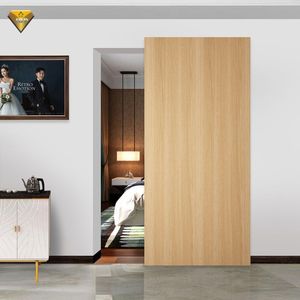 Kit de quincaillerie moderne pour porte coulissante en bois massif, étanche, style rustique, gain de place, garantie 5 ans, pour chambre à coucher - Product Image 4