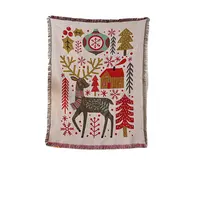 מכירה לוהטת חג המולד שטיח באיכות גבוהה ארוג שמיכה רב תכליתי מותאם אישית שמיכת פיקניק
