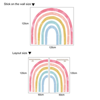 Autocollant mural arc-en-ciel de grande taille pour la décoration de la chambre d'enfant et de la crèche