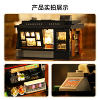 Liangjun C66005 Streetview LED Café Magasin Architecture Amis Maison Briques Moderne Café Boutique Blocs de Construction Jouets de Construction