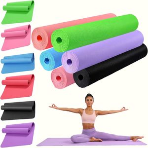 เสื่อโยคะ PVC พร้อมสายสะพายสำหรับออกกำลังกายโยคะและออกกำลังกายบนพื้นที่บ้านและยิม - Product Image 1