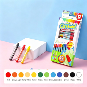 Crayons à huile hexagonaux - Ensemble de 12, 18, 24, 36 couleurs, idéal pour la peinture artistique des enfants à l'école, crayons de <span class=keywords><strong>dessin</strong></span> lavables - Product Image 2