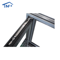 Fenêtre à battant en aluminium à triple vitrage de style moderne NFRC Fenêtres tournantes à écran inclinable en acier inoxydable à cadre étroit de conception simple