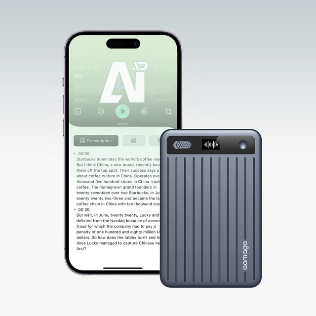AI Power Note Taker Audio Recorder Digital AI Voice Recorders ChatGPT Voice to Text Memos Mini Voice Recording for Meetings