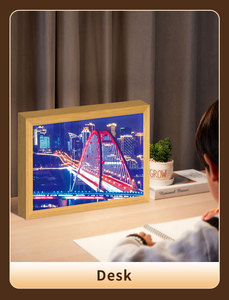 Marcos de Madera Clásicos para Acuarelas con Luces LED, Imágenes Impresas con UV, Tamaños A4/8 Pulgadas, Venta al Por Mayor - Product Image 6