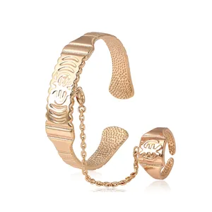 52613 xuping open cuff children bangle bracelet with ring for baby