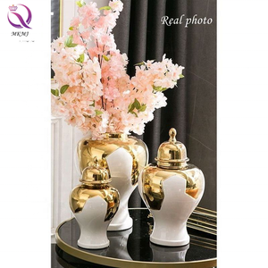 Pot de rangement en céramique de luxe européen Vase de table Décoration intérieure pour ornements de salon d'intérieur - Product Image 2