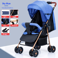 Poussette pliable légère en acier inoxydable pour bébés de 0 à 3 ans, simple, avec pare-soleil, en lin, position assise/allongée
