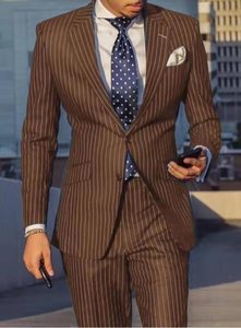 Ventes en gros de costumes de bureau pour hommes, blazer décontracté à rayures fines, taille grande, ensemble blazer et pantalon pour hommes - Product Image 5