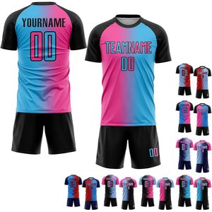 Ensemble de maillots de football personnalisés pour garçons, nom et numéro d'équipe personnalisés, sublimation, évacuation de l'humidité, col rond, uniformes pour enfants - Product Image 3