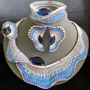Parure de Mariage Indienne de Luxe T360C 4 Pièces, Nouveauté, Zircon Cubique 5A, Laiton Plaqué Or, Anniversaire, Mode, Mariage Africain - Product Image 4