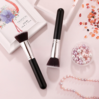 Kuas Wajah Gagang Kayu Serbaguna untuk Foundation, Concealer, Contour, Blush & Bedak, Bulu Sintetis Lembut, Kuas Makeup OEM/ODM