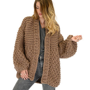 6 couleurs froid hiver lanterne manches Cardigan <span class=keywords><strong>femme</strong></span> <span class=keywords><strong>pull</strong></span> chaud manteau 2024 <span class=keywords><strong>fait</strong></span> à la <span class=keywords><strong>main</strong></span> épais tricoté <span class=keywords><strong>pull</strong></span> femmes - Product Image 2
