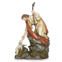 Sculpture religieuse personnalisée en résine peinte à la main, figurine de Jésus-Christ agneau de la Renaissance catholique, souvenir personnalisable