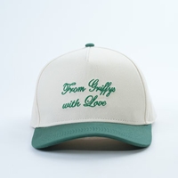 Yukaihe Fashion Op Maat Gemaakt Logo Geborduurde Baseballpet 5-Panel Cap Tweetonig Oxford Katoenen Stof Buitensport Groene Pet